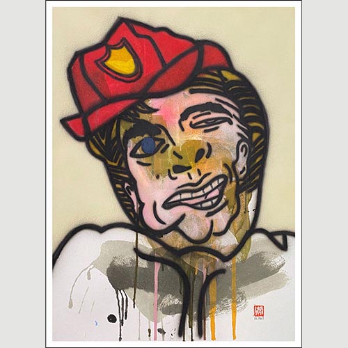 Colin 11, Ric Abel, 2021, Acrylic on Watercolour Paper mounted on aluminium, 76 x 56cm