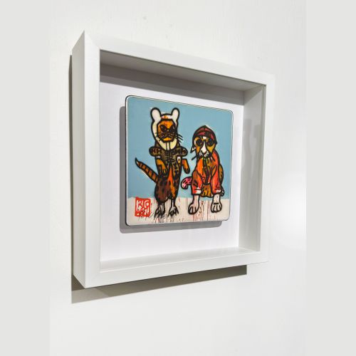 InstaCats 1 - Print, Ric Abel, 2025, Signed edition print mounted on shaped aluminium, 27x27cm