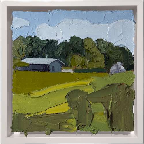 Somewhere in Kangaloon 1, Ric Abel, 2025, Oil on panel, 37x37cm