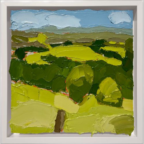 View from Fountaindale, Ric Abel, 2025, Oil on panel, 37x37cm